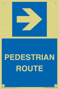 PEDESTRIAN ROUTE - right arrow